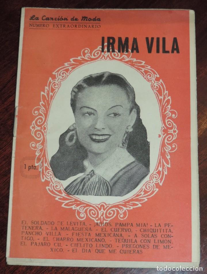 Catalogues de Musique: CANCIONERO IRMA VILA, EDITORIAL ALAS, . MIDE 16 X 11 CMS. TIENE 20 PAGINAS CONTANDO CON LAS PORTADAS