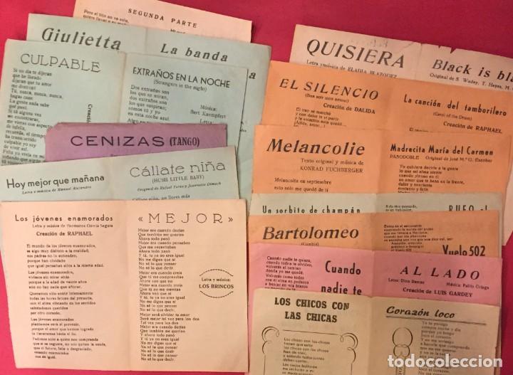 Catalogues de Musique: MUSICA 1966, 15 CUARTILLAS CON CANCIONES, CORAZON LOCO, LOS CHICOS CON LAS CHICAS, VUELO 502,