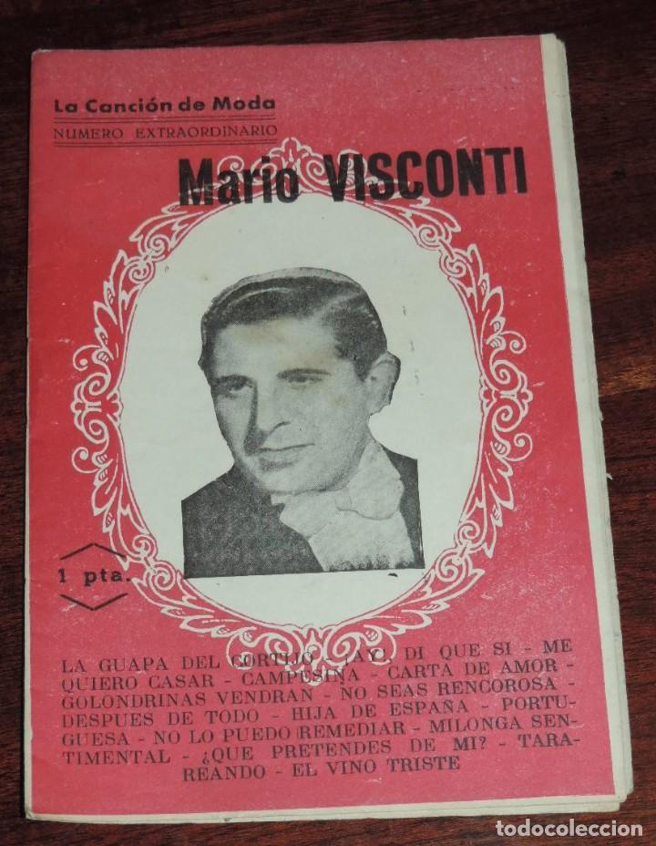 Cat&aacute;logos de M&uacute;sica: LA CANCION DE MODA, MARIO VISCONTI, NUMERO EXTRAORDINARIO, LA GUAPA DEL CORTIJO, &iexcl;AY!, DI QUE SI, ME