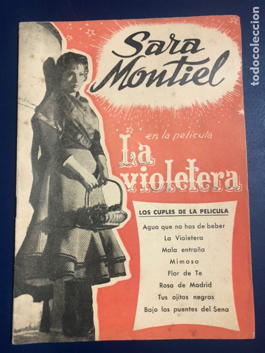Catalogues de Musique: Cancionero sara sarita Montiel la violetera.editorial alas