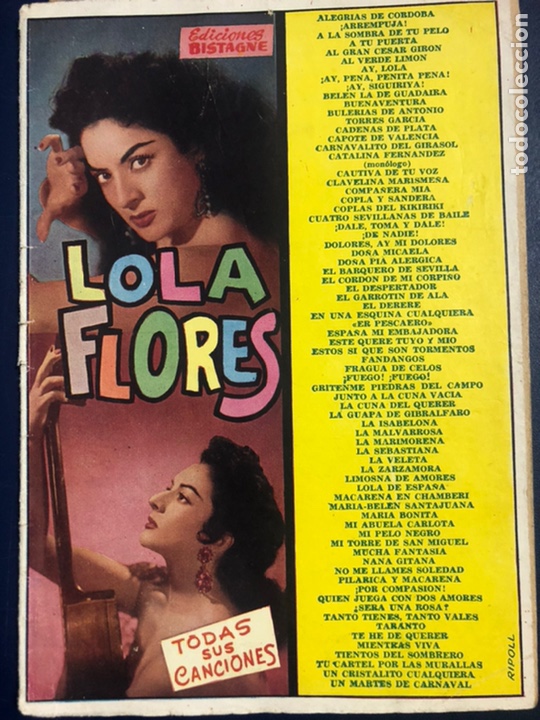 Catalogues de Musique: Cancionero Lola flores todas sus canciones editorial bistagne