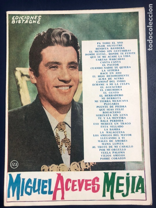 Cat&aacute;logos de M&uacute;sica: Cancionero Miguel aceves Mej&iacute;a ediciones bistagne