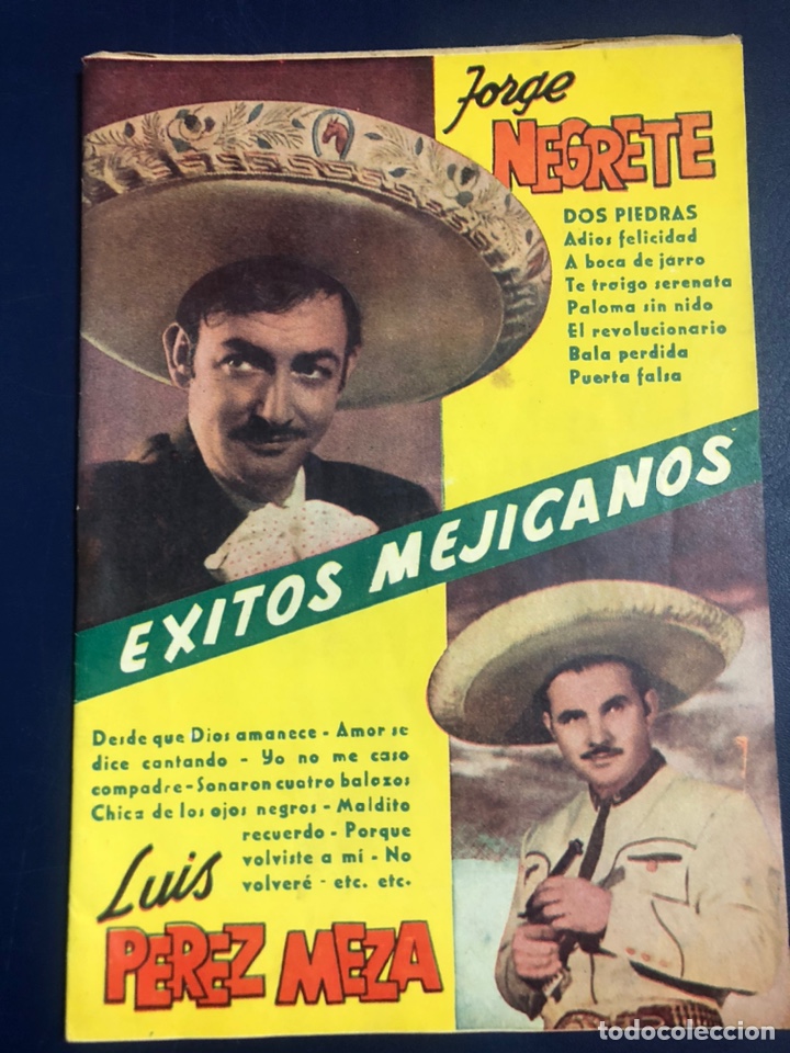 Cat&aacute;logos de M&uacute;sica: Cancionero Jorge negrete Luis perez meza ediciones bistagne