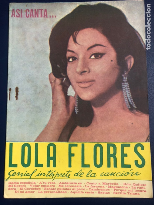Cat&aacute;logos de M&uacute;sica: Cancionero editorial alas as&iacute; canta Lola flores