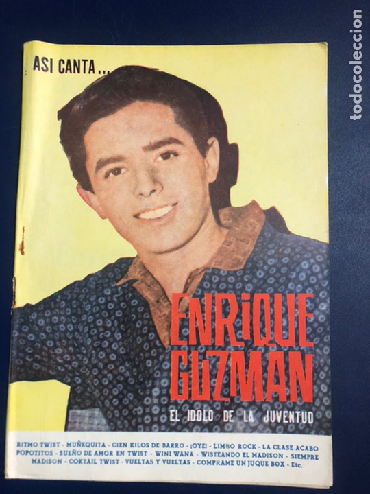 Cat&aacute;logos de M&uacute;sica: Cancionero editorial alas as&iacute; canta enrique Guzman