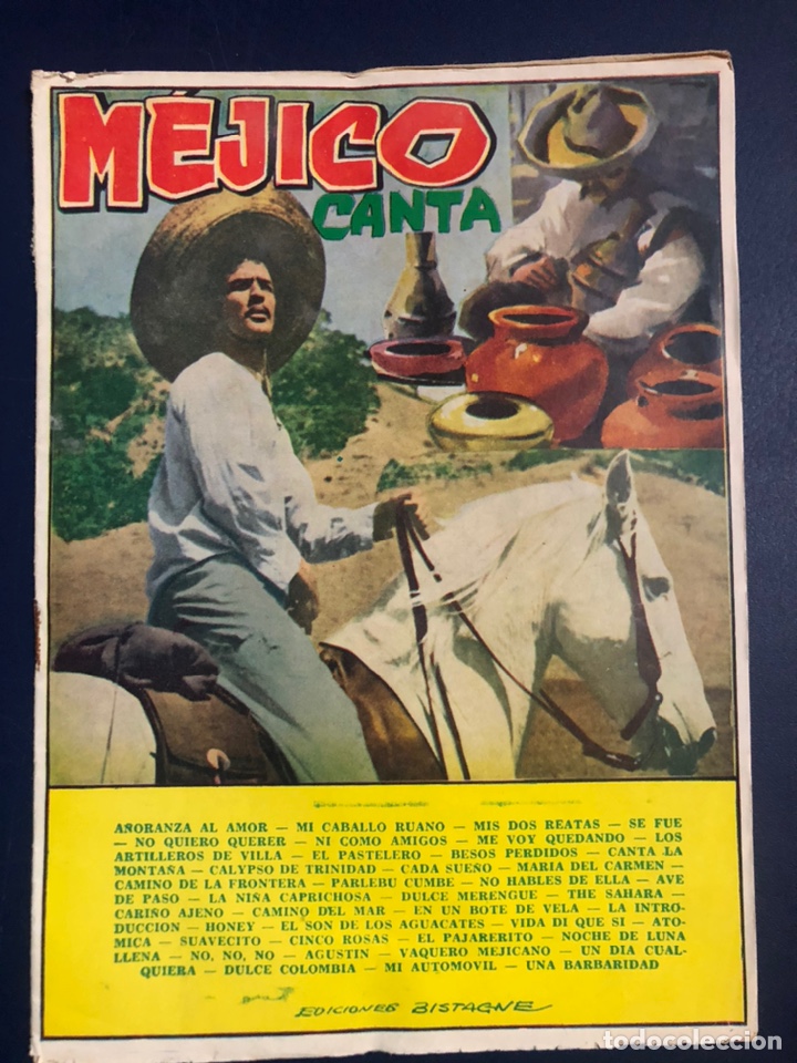 Cat&aacute;logos de M&uacute;sica: Cancionero ediciones bistagne mejico canta.portada Marlon brando