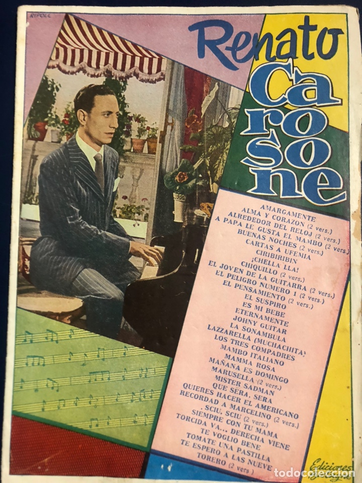 Cat&aacute;logos de M&uacute;sica: Cancionero ediciones bistagne Renato carosone
