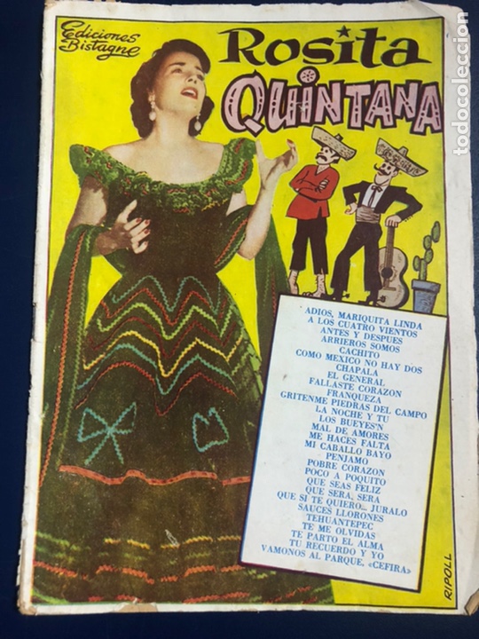 Cat&aacute;logos de M&uacute;sica: Cancionero ediciones bistagne rosita Quintana