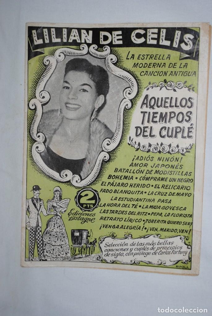 Cat&aacute;logos de M&uacute;sica: CANCIONERO LILIAN DE CELIS , LOS TIEMPOS DEL CUPLE