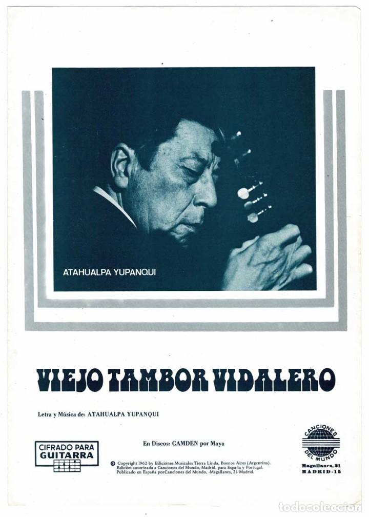 Cat&aacute;logos de M&uacute;sica: Cancionero Viejo Tambor Vidalero de Atahualpa Yupanqui con cifrado para guitarra