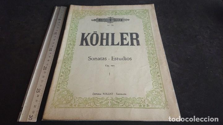Cat&aacute;logos de M&uacute;sica: ANTIGUO LIBRO CON PARTITURAS , KOHLER , SONATAS Y ESTUDIOS , EDICION IBERICA N&ordm; 7 , LEER DESCRIPCION