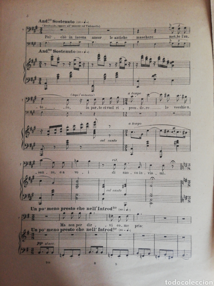 Cat&aacute;logos de m&uacute;sica: Pagliacci - Leoncavallo (Partituras) - Foto 2