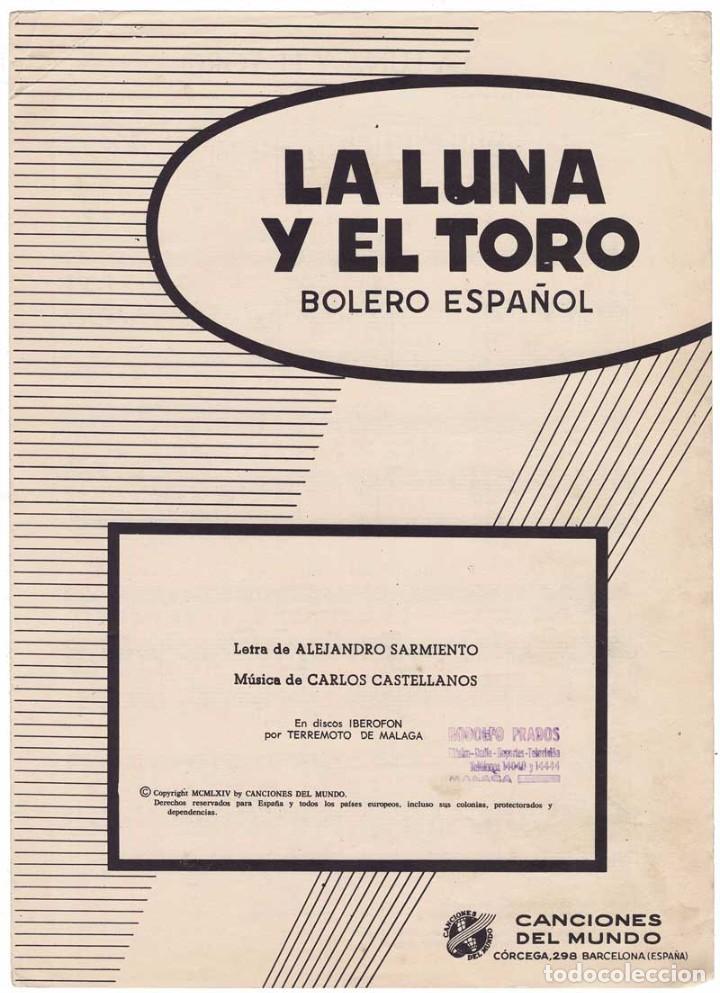 Cat&aacute;logos de M&uacute;sica: Cancionero La Luna y El Toro. Bolero Espa&ntilde;ol de Carlos Castellanos