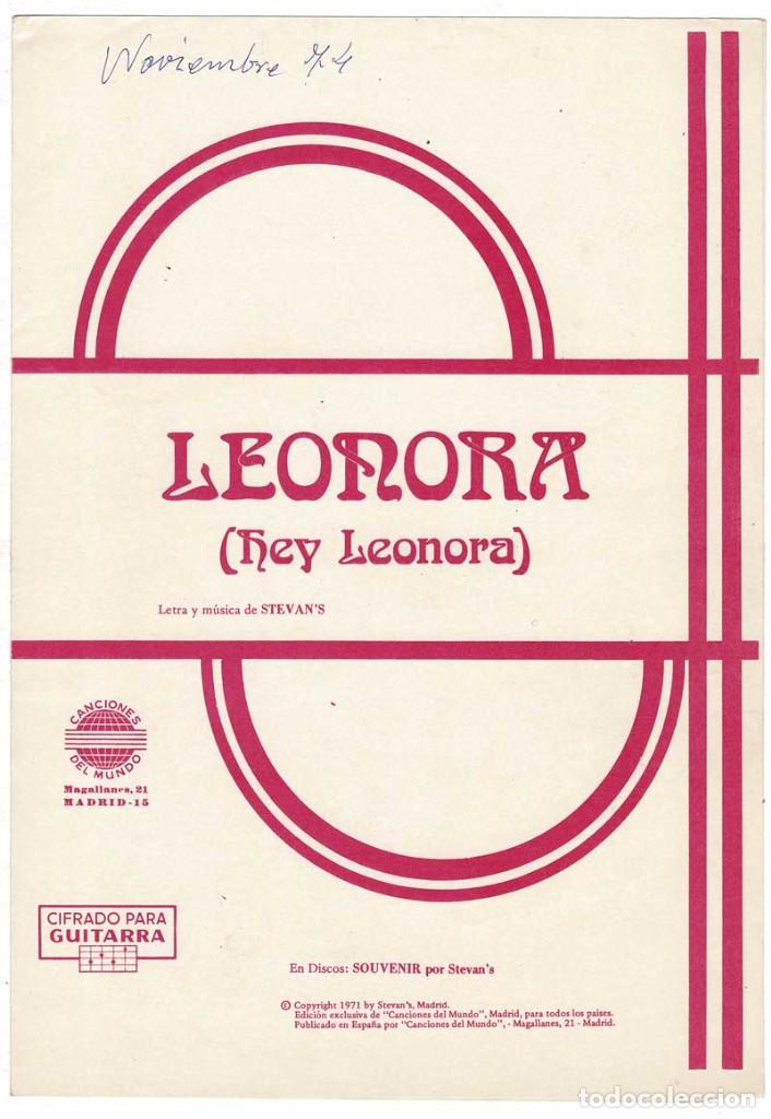 Cat&aacute;logos de M&uacute;sica: Cancionero Leonora de Stevan's con cifrado para guitarra