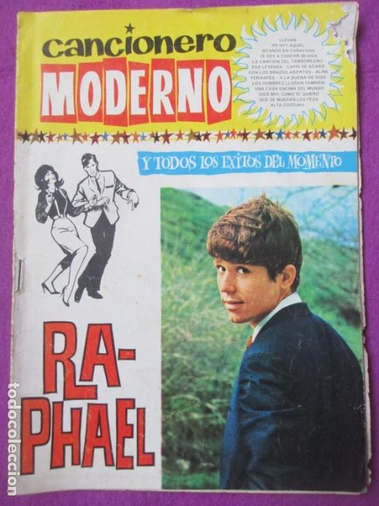 Cat&aacute;logos de M&uacute;sica: REVISTA CANCIONERO MODERNO RAPHAEL Y TODOS LOS EXITOS DEL MOMENTO ED. ESTE 1965