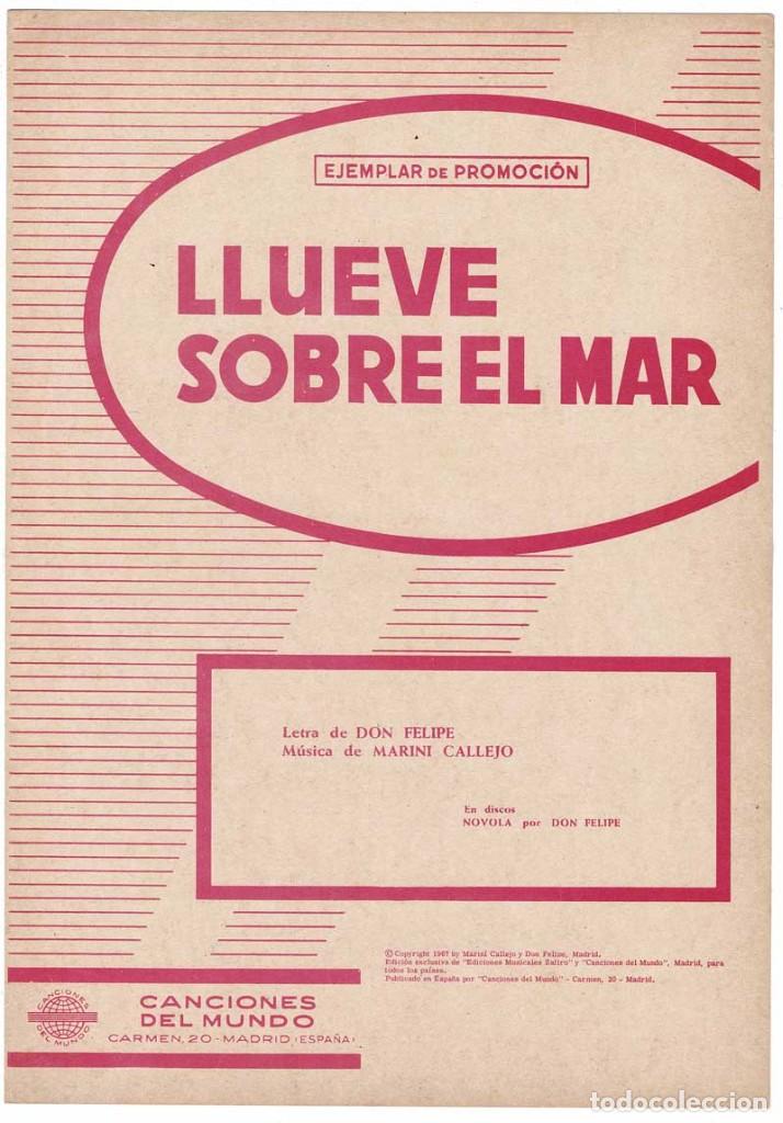 Cat&aacute;logos de M&uacute;sica: Cancionero Llueve sobre el Mar por Don Felipe