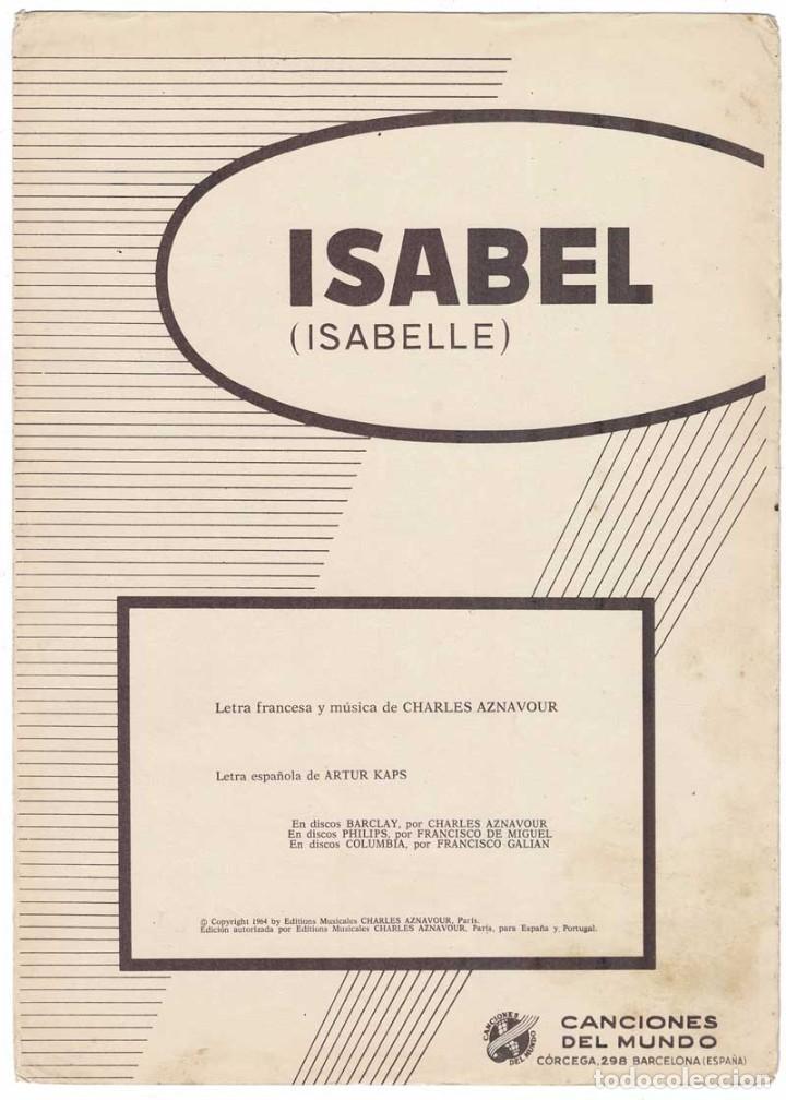 Cat&aacute;logos de M&uacute;sica: Cancionero Isabel (Isabelle) por Charles Aznavour