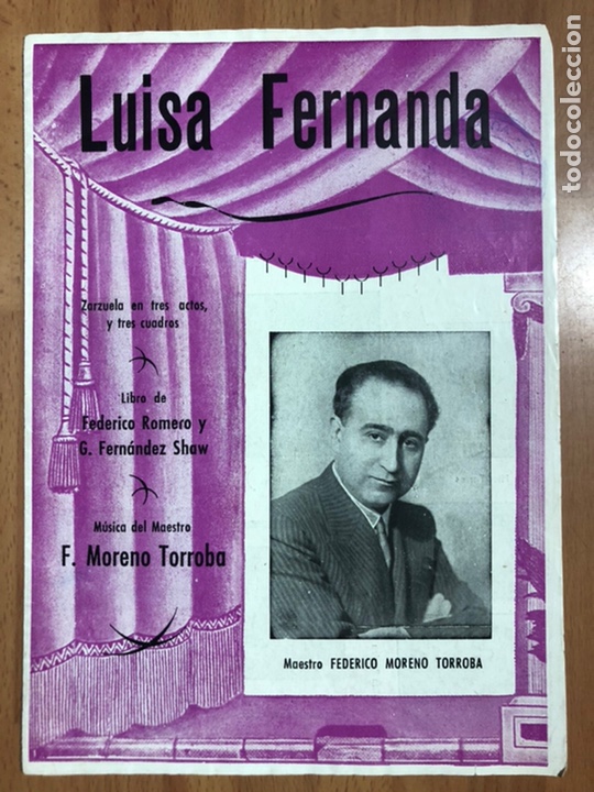 Cat&aacute;logos de M&uacute;sica: Zarzuela Luisa Fernanda federico moreno torroba.marta santaolalla Luis sagi vela Marcos redondo