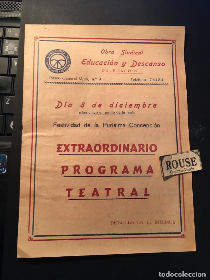 Catalogues de Musique: BARCELONA - TEATRO - PROGRAMA - 5 Y 8 DICIEMBRE 1943 - LOS CALABRESES - CRISTINA GUZMAN -