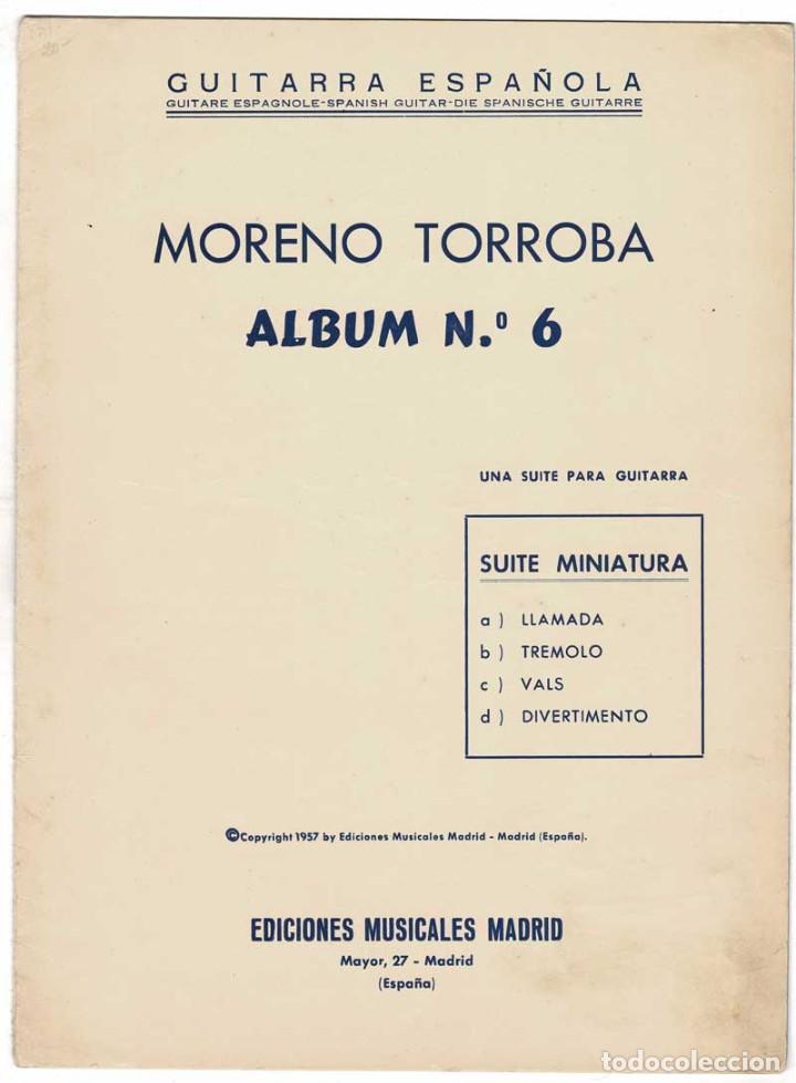 Catalogues de Musique: Partitura para guitarra Suite Miniatura de Moreno Torroba. Album No. 6