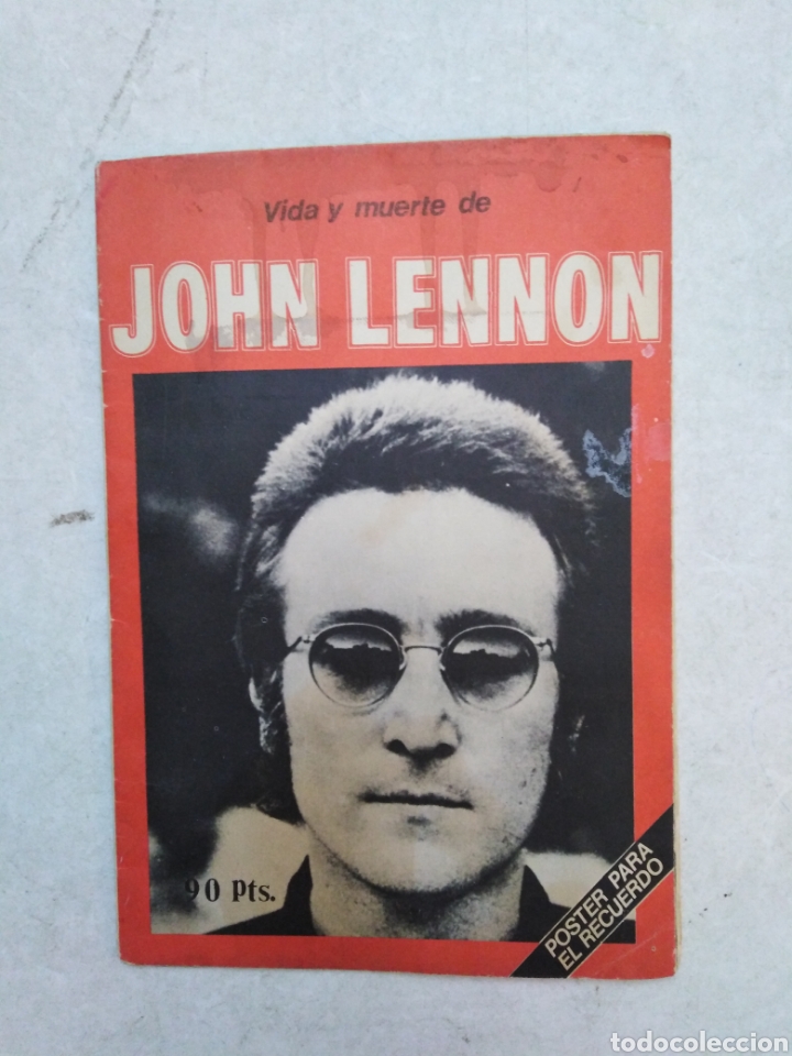 Catalogues de Musique: Vida y muerte de JOHN LENNON, p&oacute;ster para el recuerdo, publicaci&oacute;n muy rara
