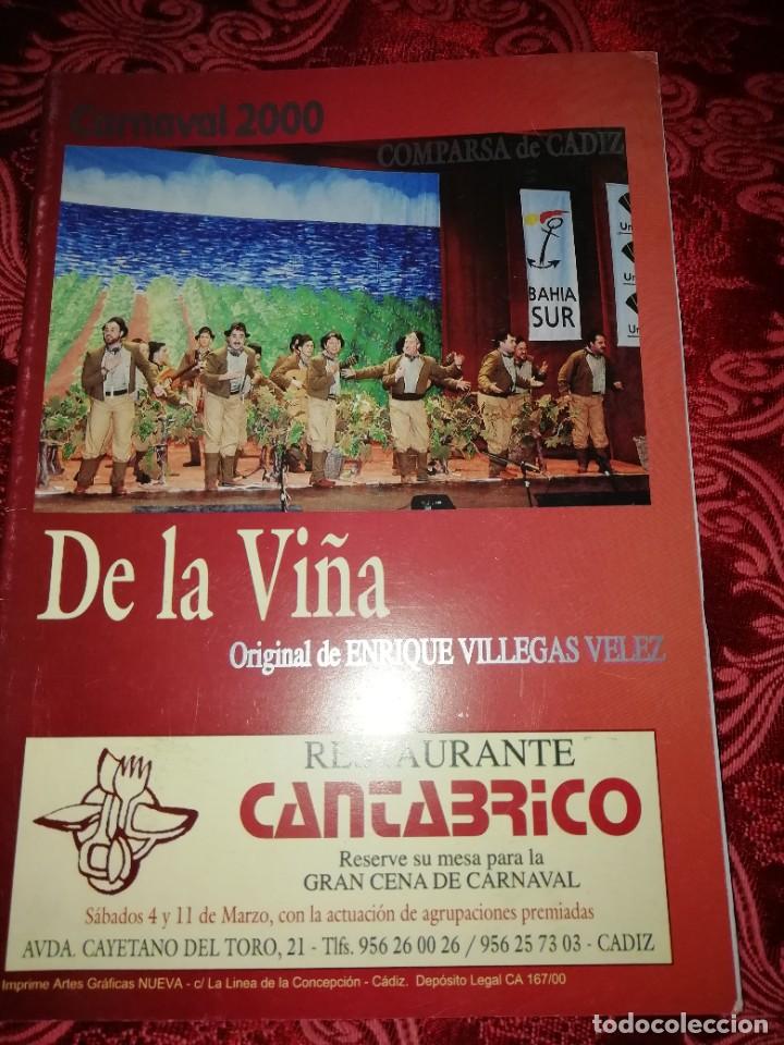 Catalogues de Musique: Carnaval de C&aacute;diz libreto comparsa de la Vi&ntilde;a de Enrique villegas