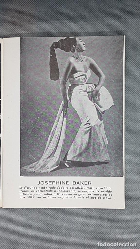 Cat&aacute;logos de m&uacute;sica: JOSEPHINE BAKER - PROGRAMA DESPEDIDA CABARET RIO - A26 - Foto 3