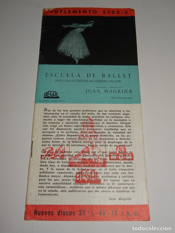 Catalogues de Musique: CATALOGO DISCOS - SUPLEMENTO 5702-3 ESCUELA DE BALLET JUAN MAGRI&Ntilde;A, ODEON, LA VOZ DE SU AMO