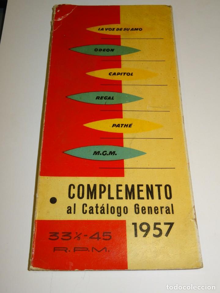 Catalogues de Musique: CATALOGO DISCOS - COMPLEMENTO CATALOGO GENERAL 1957 LA VOZ DE SU AMO , ODEON, REGAL