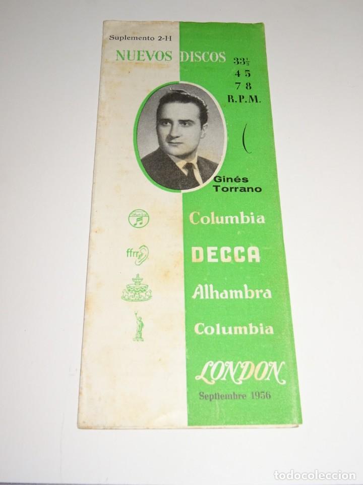 Cat&aacute;logos de M&uacute;sica: CATALOGO DISCOS - NUEVOS DISCOS SUPLEMENTO 2-H GINES TORRANO SEPTIEMBRE 1956