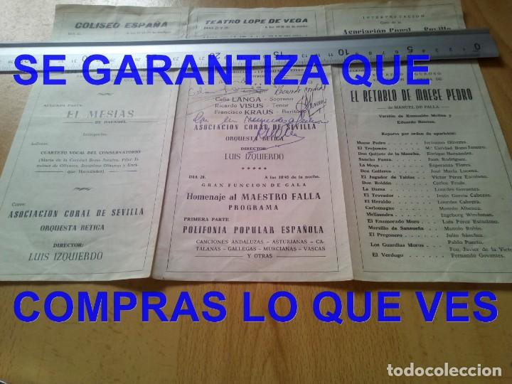 Cat&aacute;logos de M&uacute;sica: ASOCIACION CORAL DE SEVILLA AUTOGRAFOS CELIA LANGA RICARDO VISUS FCO KRAUS C92