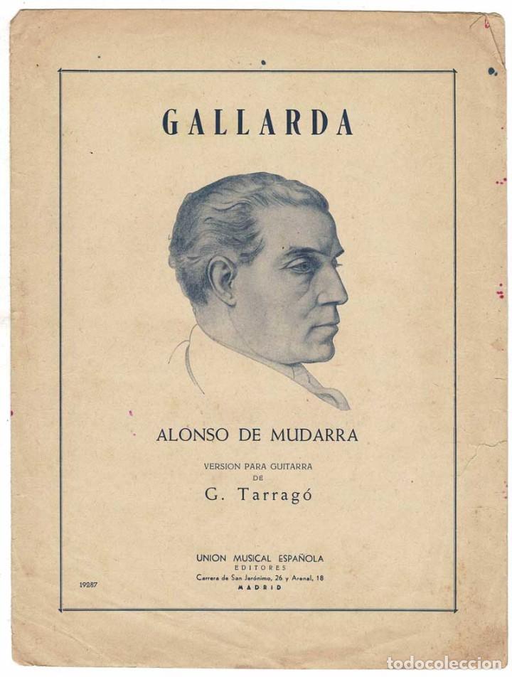 Cat&aacute;logos de M&uacute;sica: Partitura Gallarda de Alonso de Mudarra versi&oacute;n guitarra de G. Tarrag&oacute;