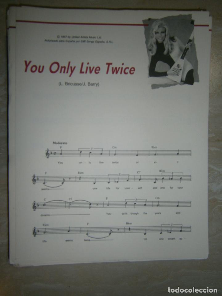 Catalogues de Musique: ANTIGUA PARTITURA MUSICAL Y LETRA DE CANCION (INGLES-ESPA&Ntilde;OL) - YOU ONLY LIVE TWICE