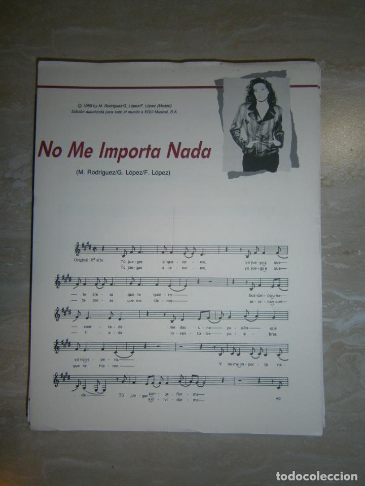 Catalogues de Musique: ANTIGUA PARTITURA MUSICAL Y LETRA DE CANCION (INGLES-ESPA&Ntilde;OL) - NO ME IMPORTA NADA