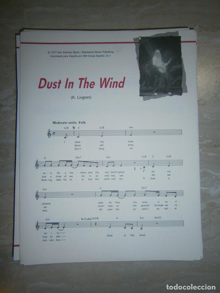 Catalogues de Musique: ANTIGUA PARTITURA MUSICAL Y LETRA DE CANCION (INGLES-ESPA&Ntilde;OL) - DUST IN THE WIND