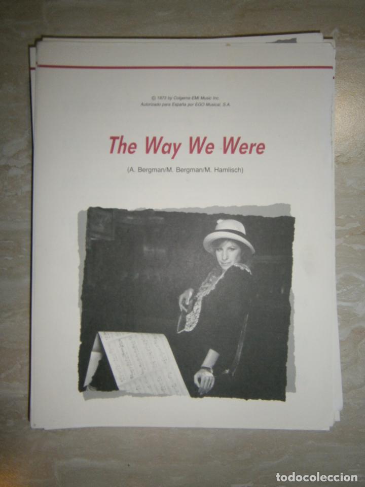 Catalogues de Musique: ANTIGUA PARTITURA MUSICAL Y LETRA DE CANCION (INGLES-ESPA&Ntilde;OL) - THE WAY WE WERE