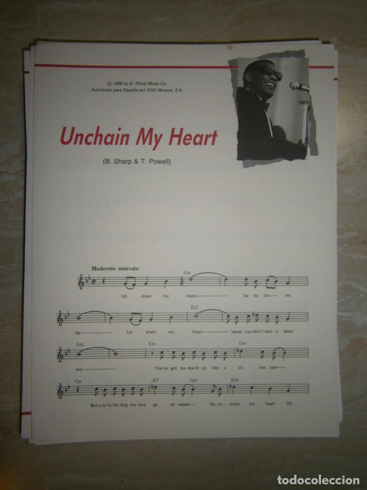 Catalogues de Musique: ANTIGUA PARTITURA MUSICAL Y LETRA DE CANCION (INGLES-ESPA&Ntilde;OL) - UNCHAIN MY HEART