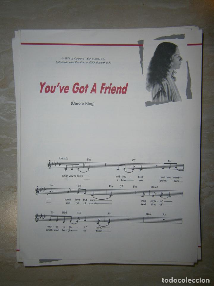 Catalogues de Musique: ANTIGUA PARTITURA MUSICAL Y LETRA DE CANCION (INGLES-ESPA&Ntilde;OL) - YOU&acute;VE GOT A FRIEND