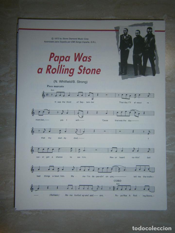 Catalogues de Musique: ANTIGUA PARTITURA MUSICAL Y LETRA DE CANCION (INGLES-ESPA&Ntilde;OL) - PAPA WAS A ROLLING STONE