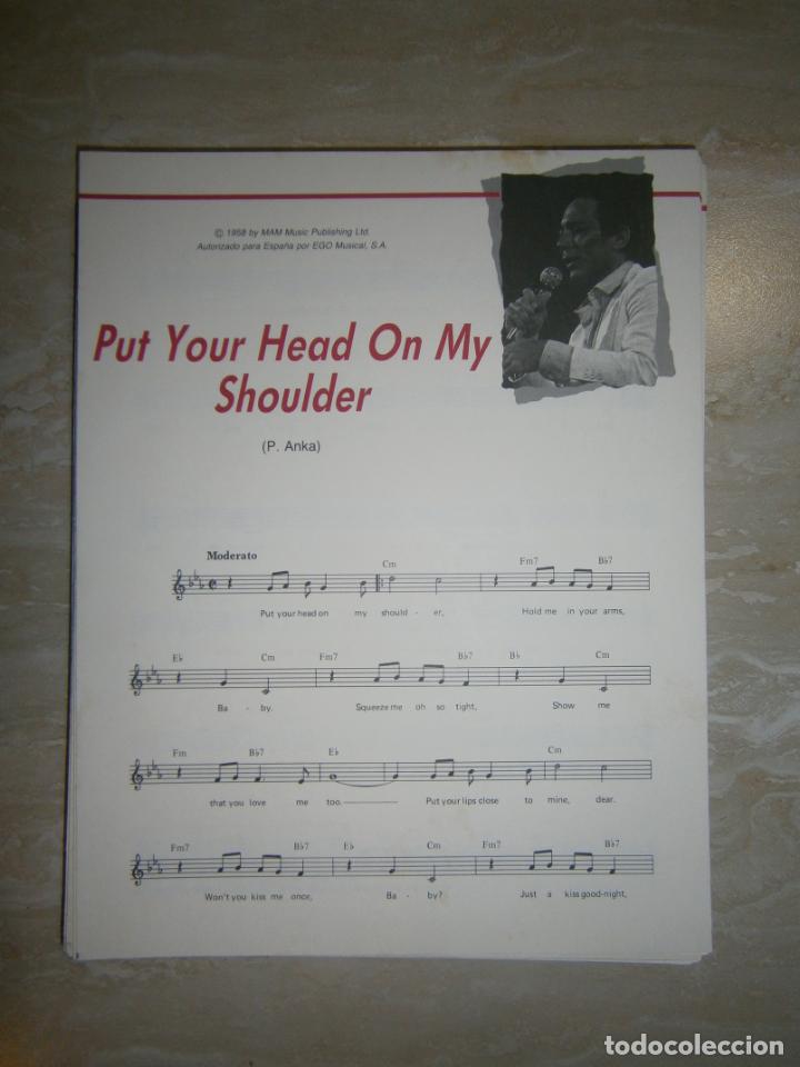 Catalogues de Musique: ANTIGUA PARTITURA MUSICAL Y LETRA DE CANCION (INGLES-ESPA&Ntilde;OL) - PUT YOUR HEAD ON MY SHOULDER