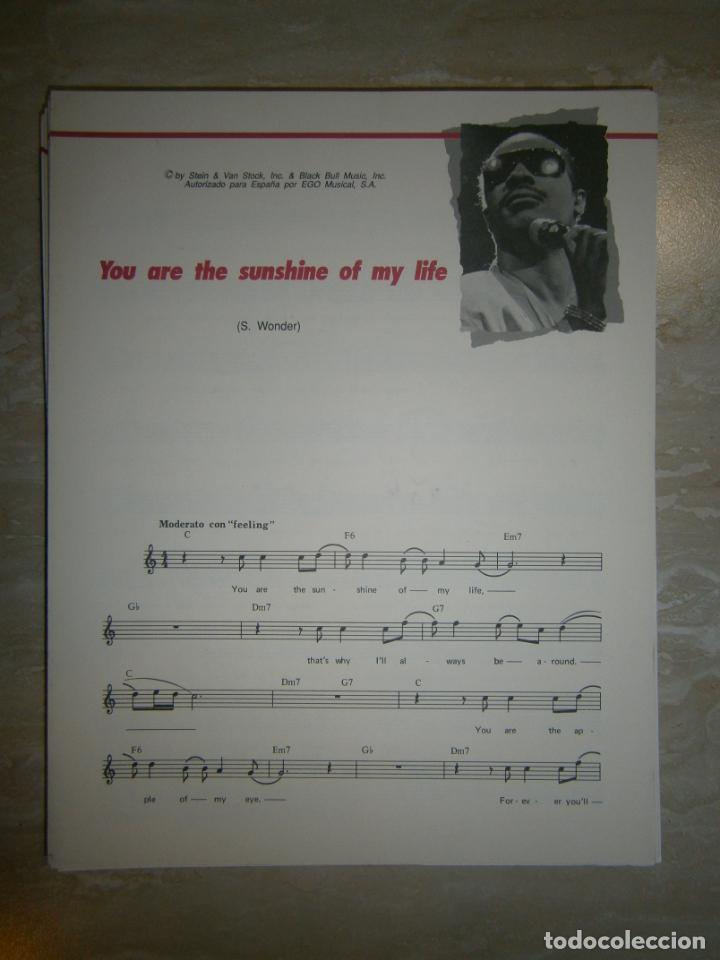 Catalogues de Musique: ANTIGUA PARTITURA MUSICAL Y LETRA DE CANCION (INGLES-ESPA&Ntilde;OL) - YOU ARE THE SUNSHINE OF MY LIFE