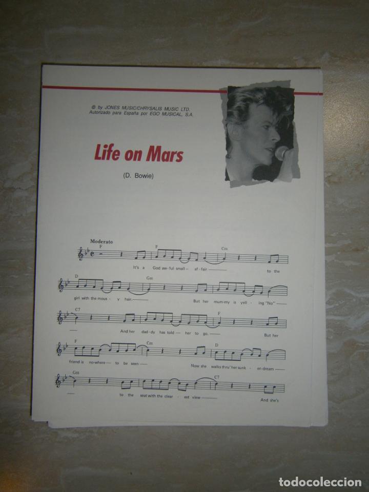 Catalogues de Musique: ANTIGUA PARTITURA MUSICAL Y LETRA DE CANCION (INGLES-ESPA&Ntilde;OL) - LIFE ON MARS