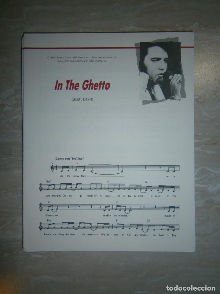 Musikkataloge: ANTIGUA PARTITURA MUSICAL Y LETRA DE CANCION (INGLES-ESPA&Ntilde;OL) - IN THE GHETTO