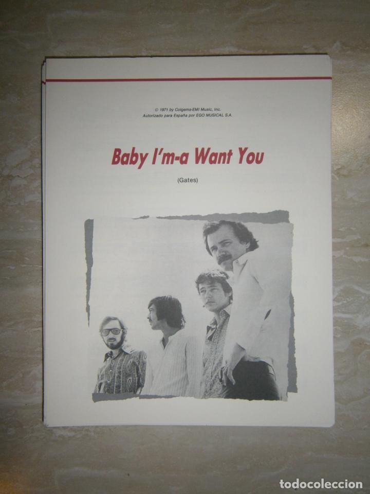 Musikkataloge: ANTIGUA PARTITURA MUSICAL Y LETRA DE CANCION (INGLES-ESPA&Ntilde;OL) - BABY I&acute;M A WANT YOU