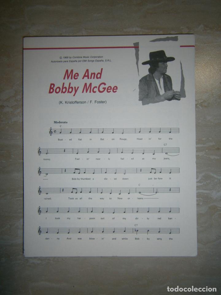 Cat&aacute;logos de M&uacute;sica: ANTIGUA PARTITURA MUSICAL Y LETRA DE CANCION (INGLES-ESPA&Ntilde;OL) - ME AND BOBBY MCGEE