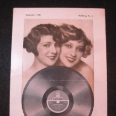 Catálogos de Música: DISCOS ODEON ELECTRIC-AÑO 1928-CATALOGO PUBLICIDAD-VER FOTOS-(K-3566)