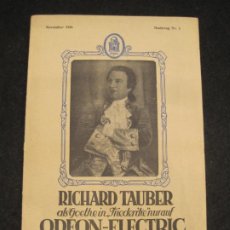 Catálogos de Música: DISCOS ODEON ELECTRIC-AÑO 1928-RICHARD TAUBER-CATALOGO PUBLICIDAD-VER FOTOS-(K-3569)