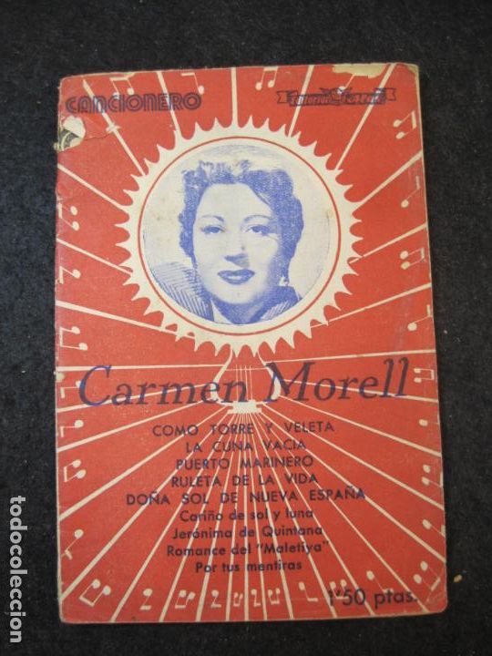 Cat&aacute;logos de M&uacute;sica: CARMEN MORELL-CANCIONERO-EDITORIAL ALAS-VER FOTOS-(K-3618)
