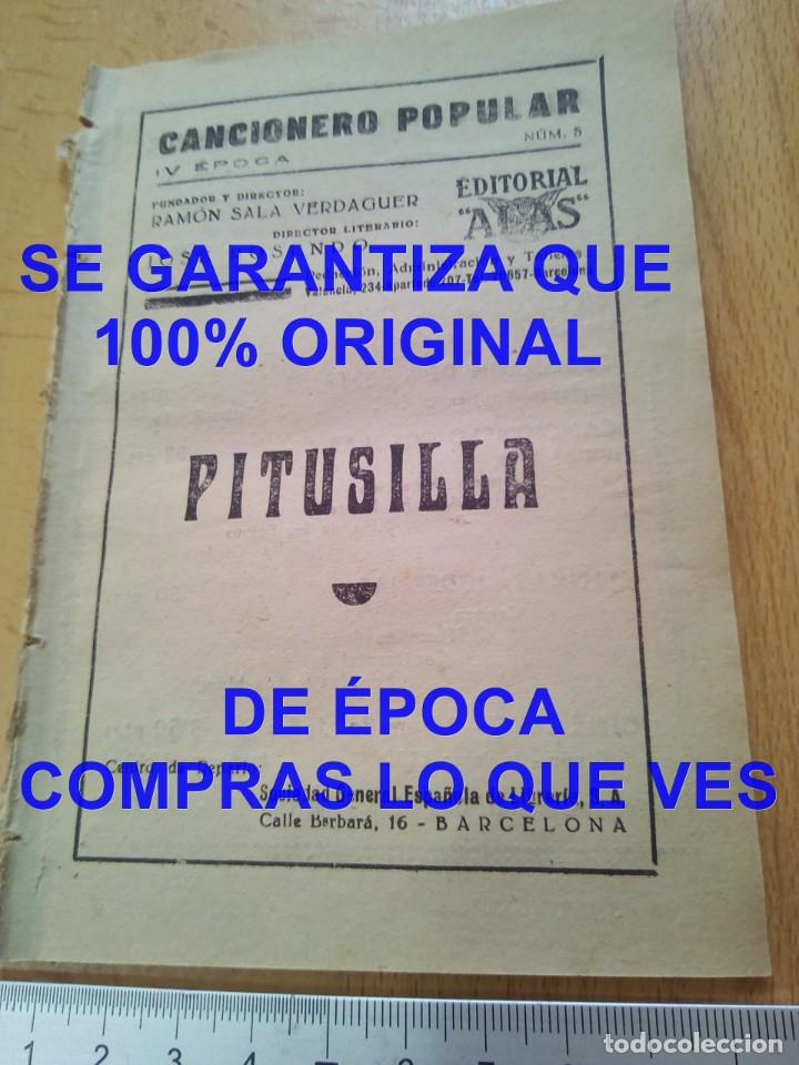 Cat&aacute;logos de M&uacute;sica: PITUSILLA CANCIONERO POPULAR ALAS 5 32 PGS U32