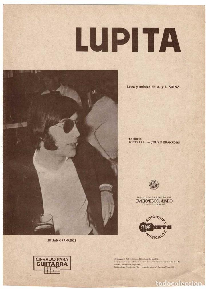 Cat&aacute;logos de M&uacute;sica: Cancionero Lupita de Juli&aacute;n Granados con cifrado para guitarra